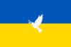 Ukrainian flag with dove of peace